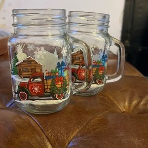 Christmas mason jar glasses